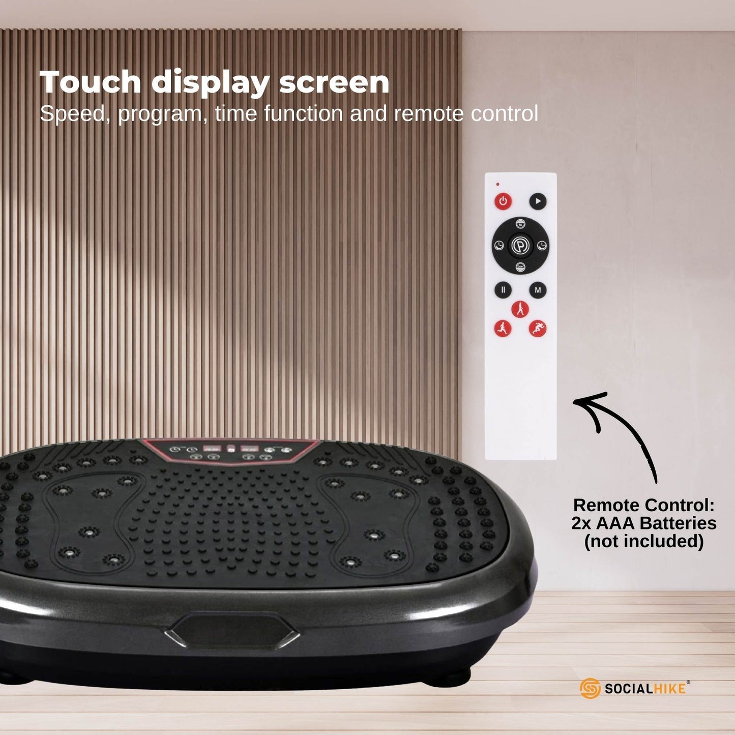 Black Mini Vibration Platform - Magnet Therapy Vibrating Machine Exercise Plate