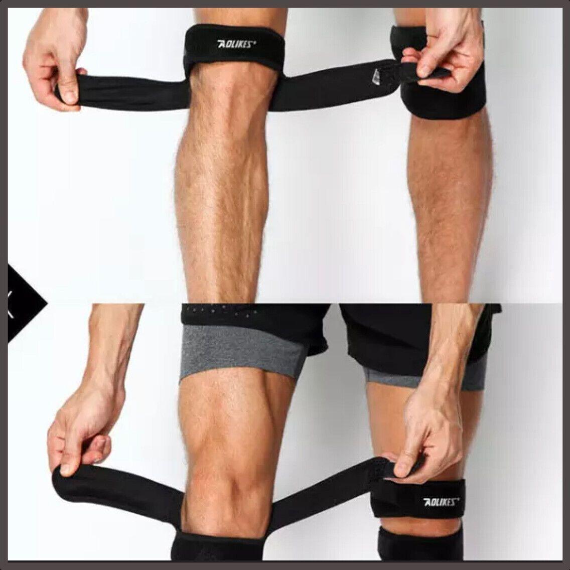 Knee Strap Running Jumper Patella Gel Support Brace Sport Protector Wrap Men - Black *1 Unit