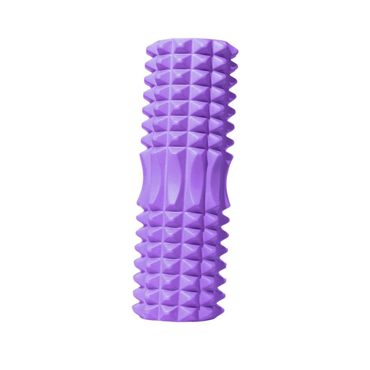 High Density EVA Foam Roller Yoga Massage Stick for Fitness - Wolf Tooth Style Purple-45cm