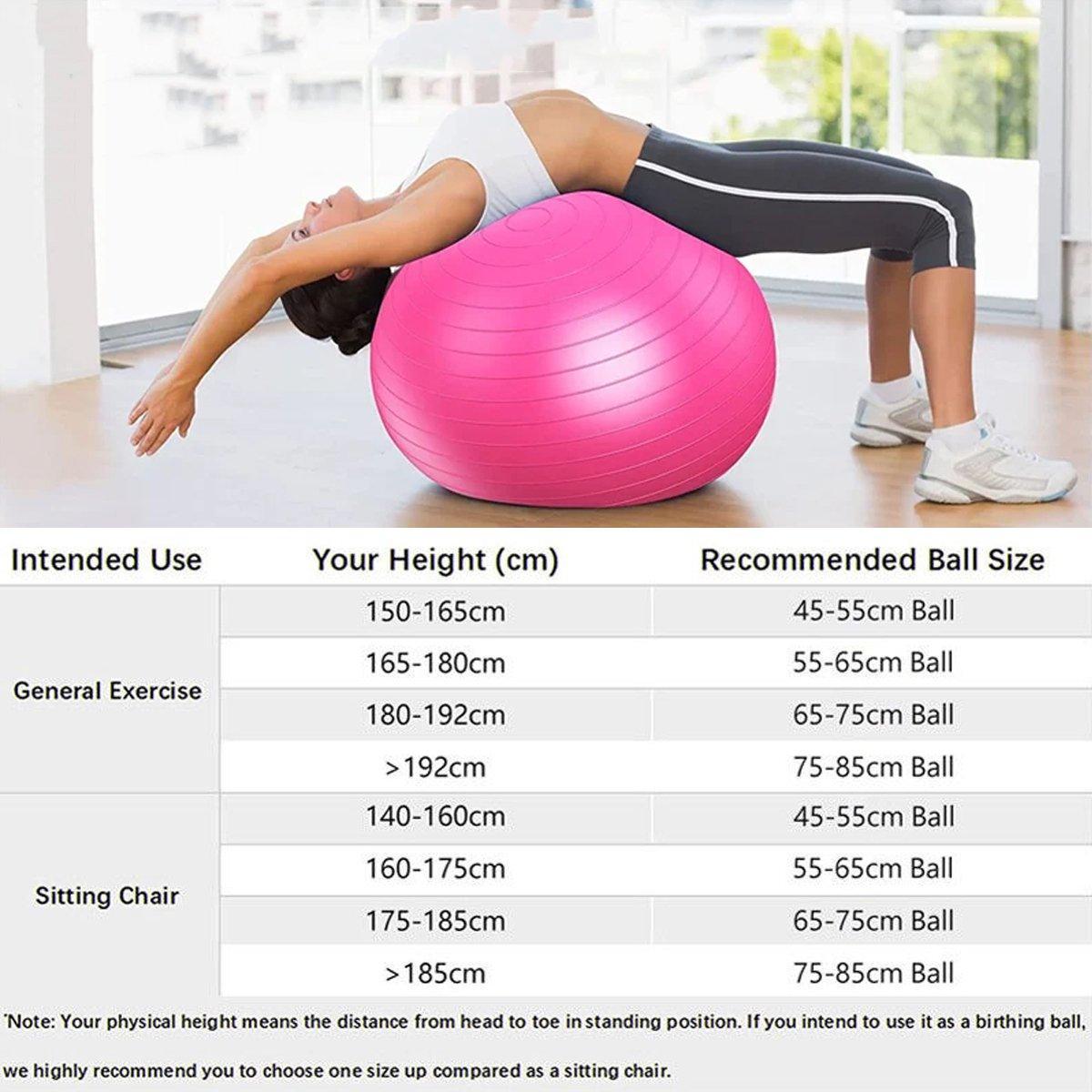 Explosion-Proof Thickened Inflatable Yoga Ball Massage Fitness Stability Ball - Blue - 65cm