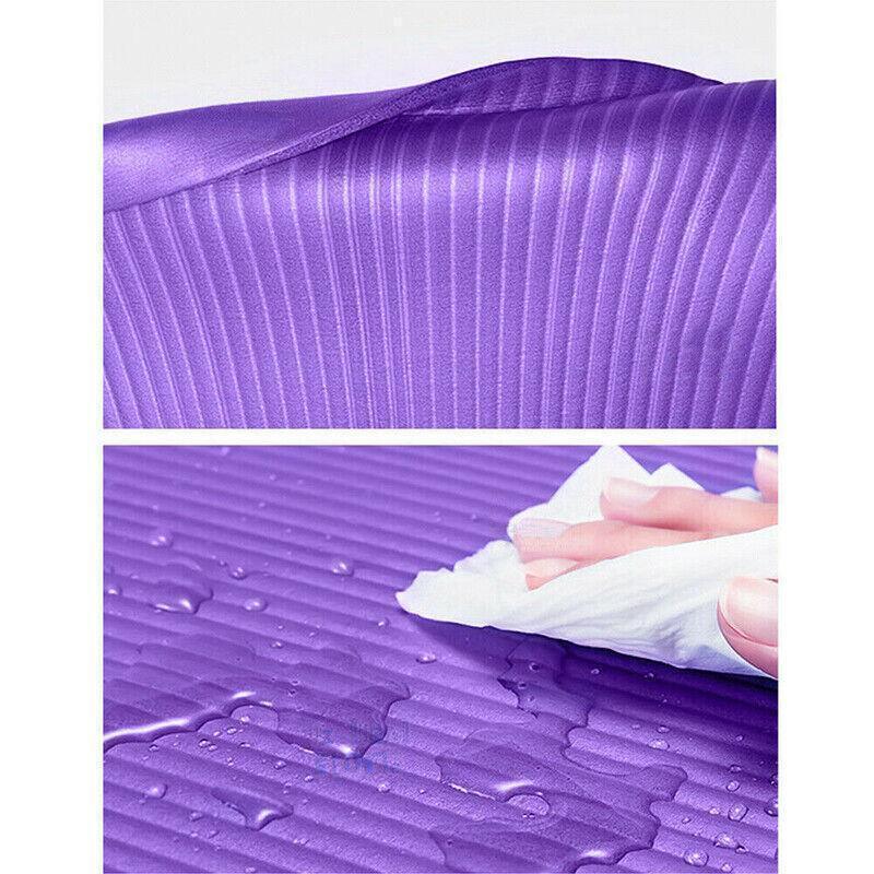 15mm Thick Yoga Mat Pad NBR Nonslip Exercise Fitness Pilate Gym Durable - Black