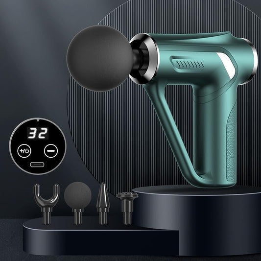 Electric Triangular Fascia Massage Gun - Green Lcd